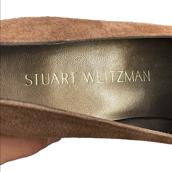 Stuart Weizman Broom Tassel Suede Block-heel Pumps size 7M - Picture 12 of 13